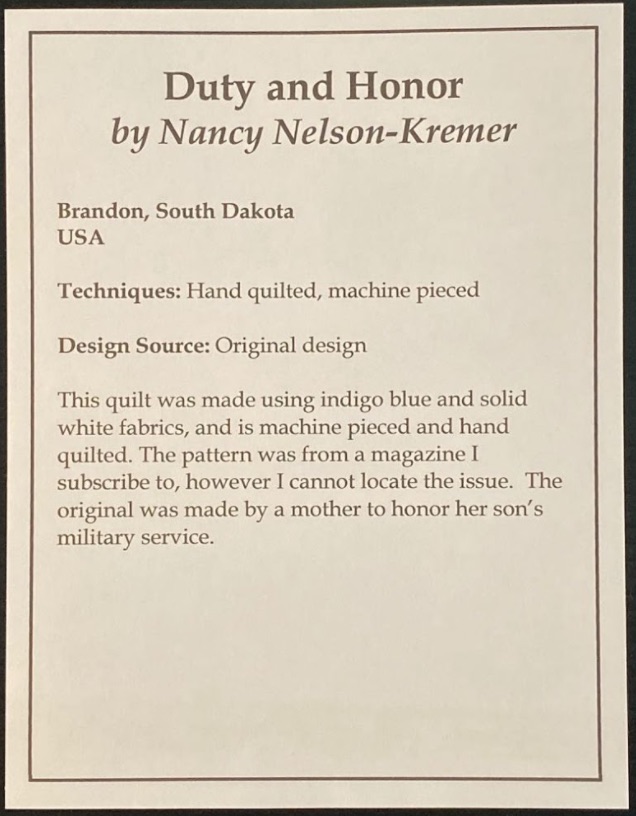 "Duty and Honor" by Nancy Nelson-Kremer - Sign
